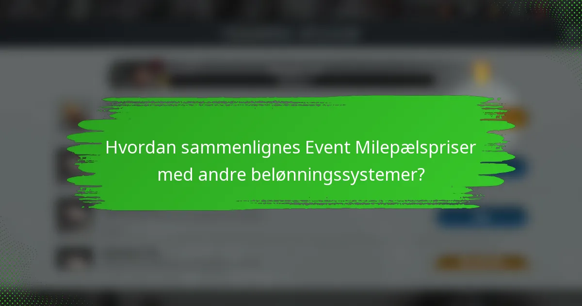 Hvordan sammenlignes Event Milepælspriser med andre belønningssystemer?
